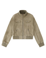 Stand-collar zip-up jacket