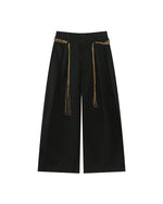 Retro solid color casual wide-leg pants
