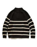 スタンドカラーハーフジップセーター