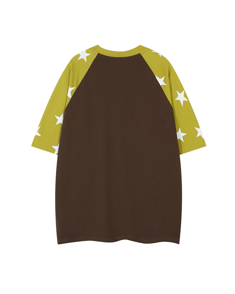 Contrast color puppy short sleeves