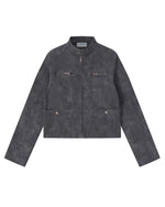 Stand-collar zip-up jacket