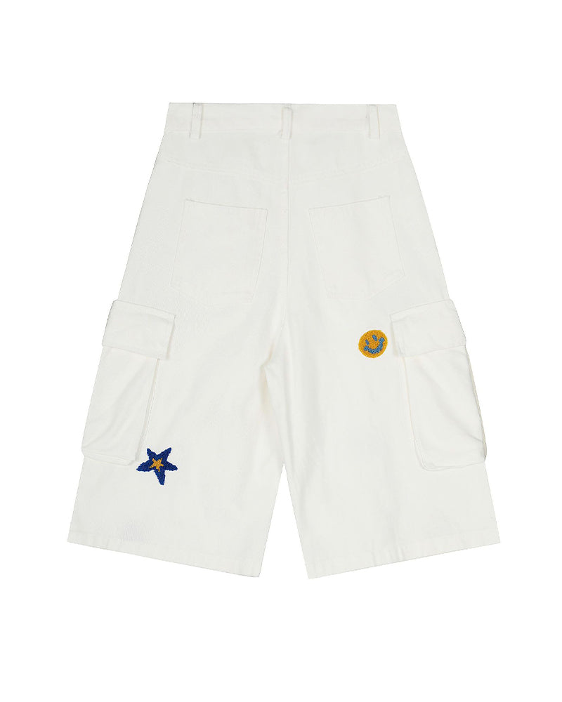 Cartoon pattern cropped shorts