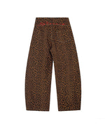 레오파드 프린트 캐주얼 바지