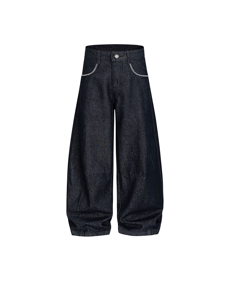 Loose-fit denim trousers