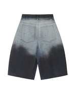 グラデーションルーズデニムショートパンツ