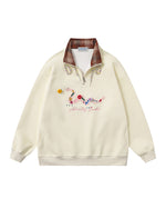 버튼 스탠드 칼라 스웨트셔츠