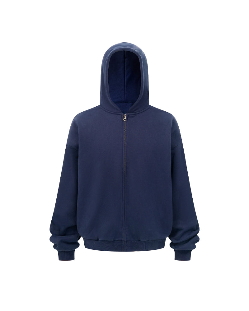 430g Fleece-Lined Zip-Up Hoodie