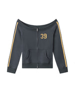 ワンショルダーのセクシーなスウェットシャツ