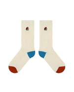 刺繍入り文字ソックス