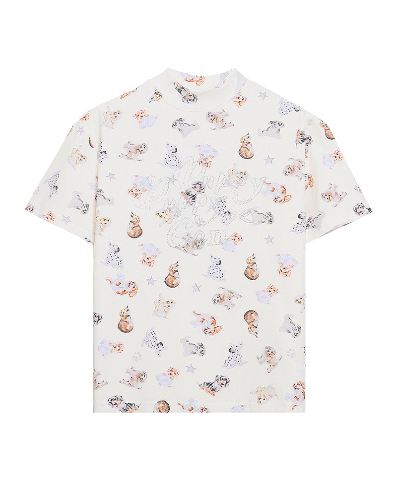 Cute cat and dog short sleeves