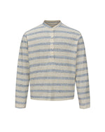 Striped long-sleeve Henley shirt