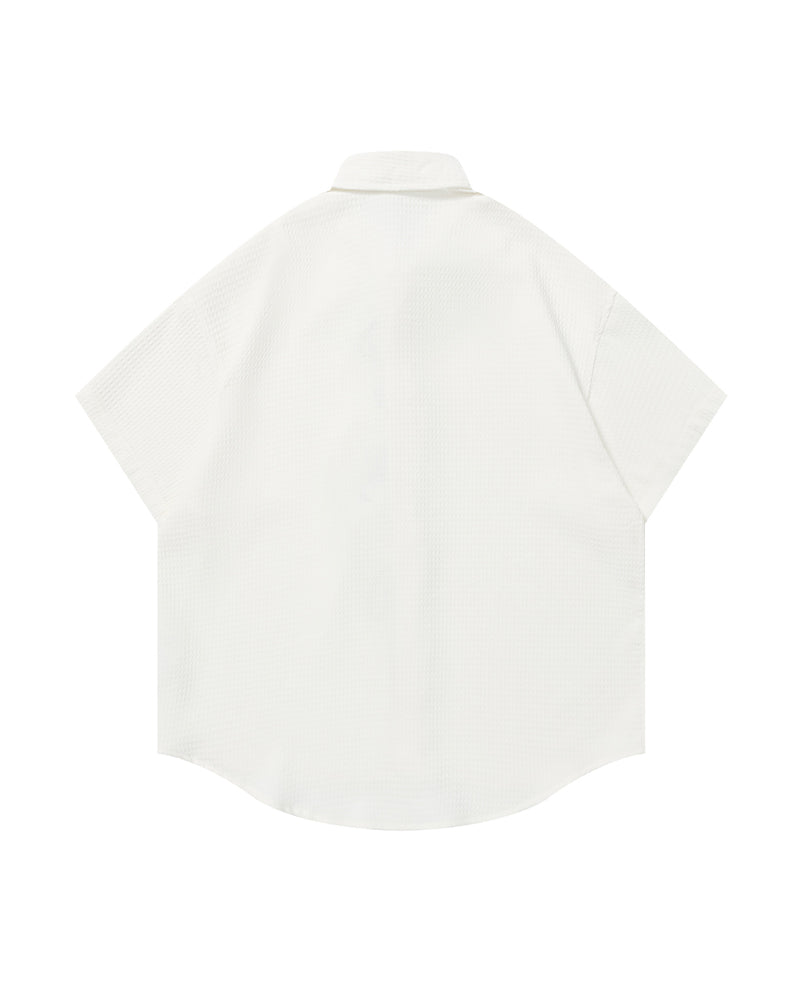 Casual Line-Art Dog Short-Sleeve Shirt