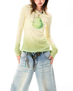 レトロなデザインの長袖