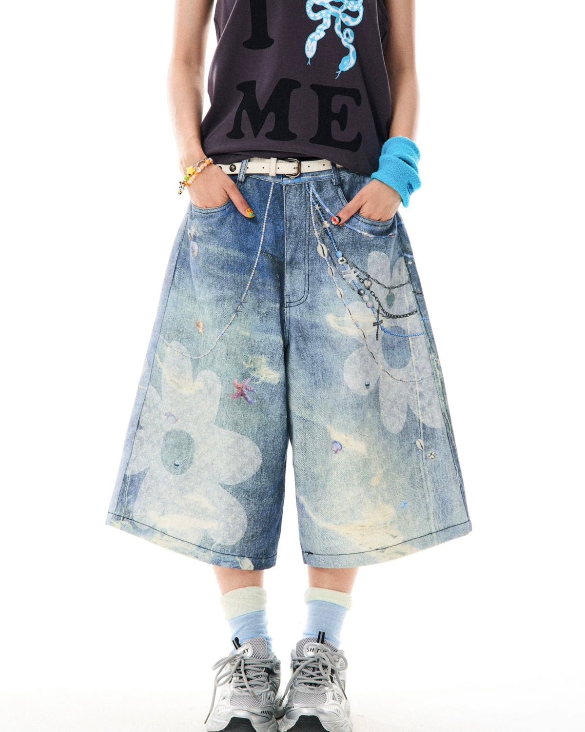 ヴィンテージバギーデニムショートパンツ