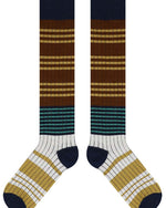 ストライプ柄ニーハイソックス