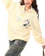 embroidered hooded sweater