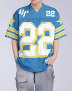 Retro sports style V-neck short sleeves