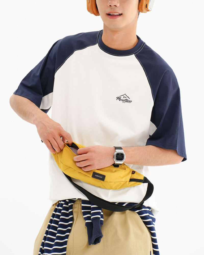 Retro contrast print short sleeves