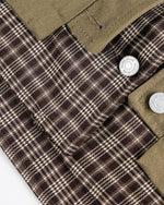 チェック柄パッチワークフェイクツーピースジャケット