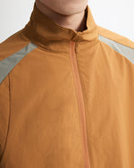 Stand collar colorblock short sleeve jacket