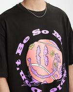 Retro tennis print short sleeves