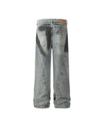 Paint-splatter wash jeans