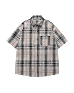 レトロチェック柄半袖シャツ