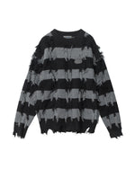 フリンジストライプセーター