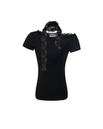 Lace halterneck short sleeves