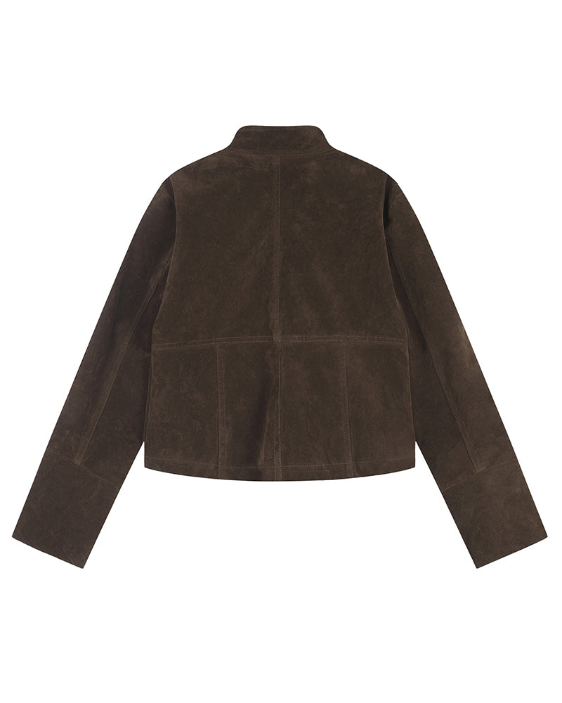Stand-collar zip-up jacket