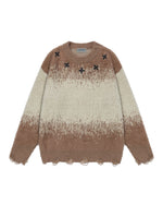 グラデーションクルーネックセーター