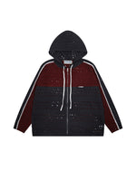 カップルのカラーブロックフード付きセーター