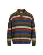 コントラストストライプのプルオーバーセーター