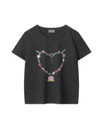 Cute colorful heart short sleeves