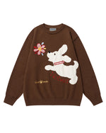 おもしろい子犬のクルーネックセーター