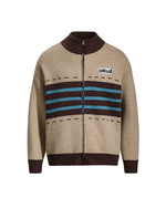 レトロなストライプのパッチワークジャケット