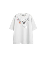 Retro pattern all-match short-sleeve