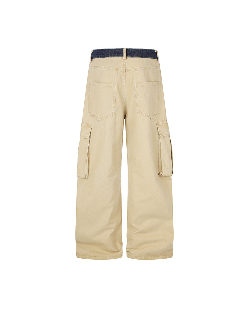 Color-block panelled cargo pants