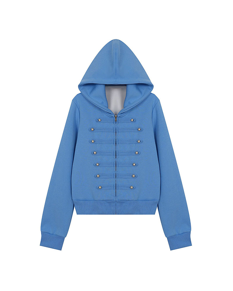 Hooded sweatshirt jacket