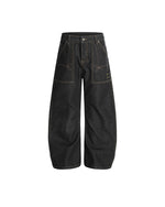 Embroidered loose-fit jeans