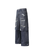 Vintage distressed straight jeans