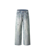 잉크가 묻은 캐주얼 청바지