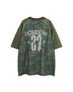 Retro pattern loose short sleeves