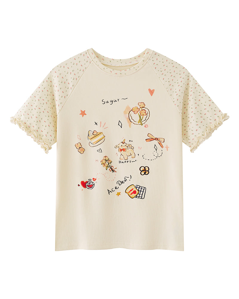 Loose and simple short sleeves