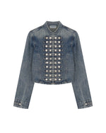 Double-breasted denim jacket