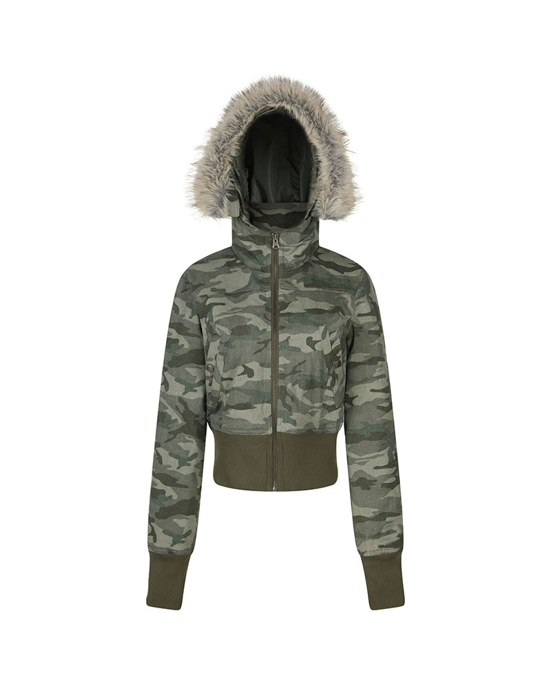 Camouflage zip-up jacket
