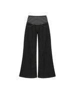 Paneled casual denim trousers
