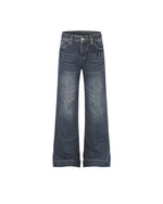 Washed straight-leg trousers