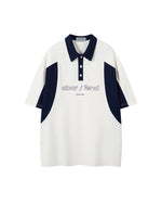 Contrast print lapel short sleeves