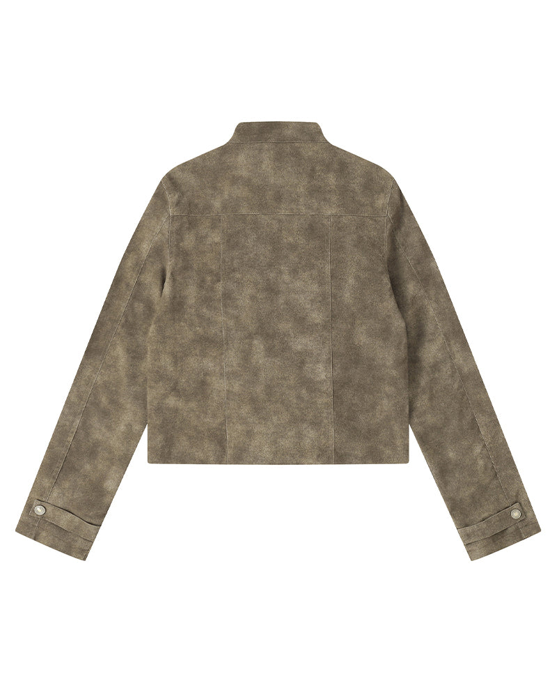 Stand-collar zip-up jacket